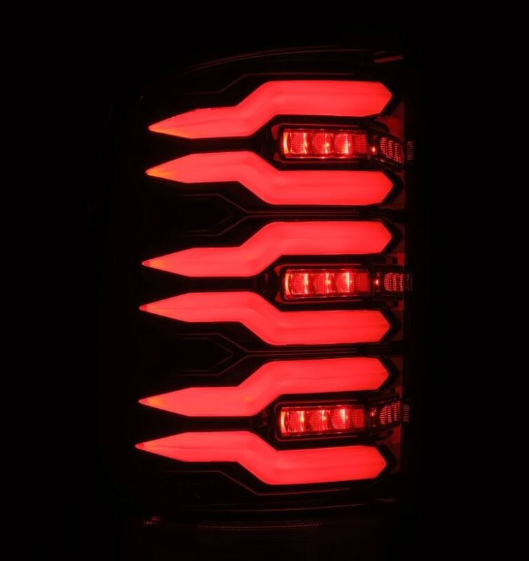 AlphaRex 07-13 GMC Sierra 1500/2500HD/3500HD Luxx Series LED Tail Lights - Alpha Black - B2B Diesel & Gas Service