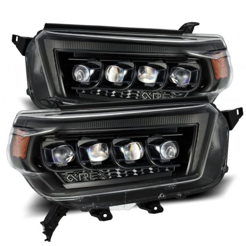 AlphaRex 10-13 Toyota 4Runner NOVA LED Proj Headlights Plank Style Alpha Black w/Seq Signal/DRL - B2B Diesel & Gas Service
