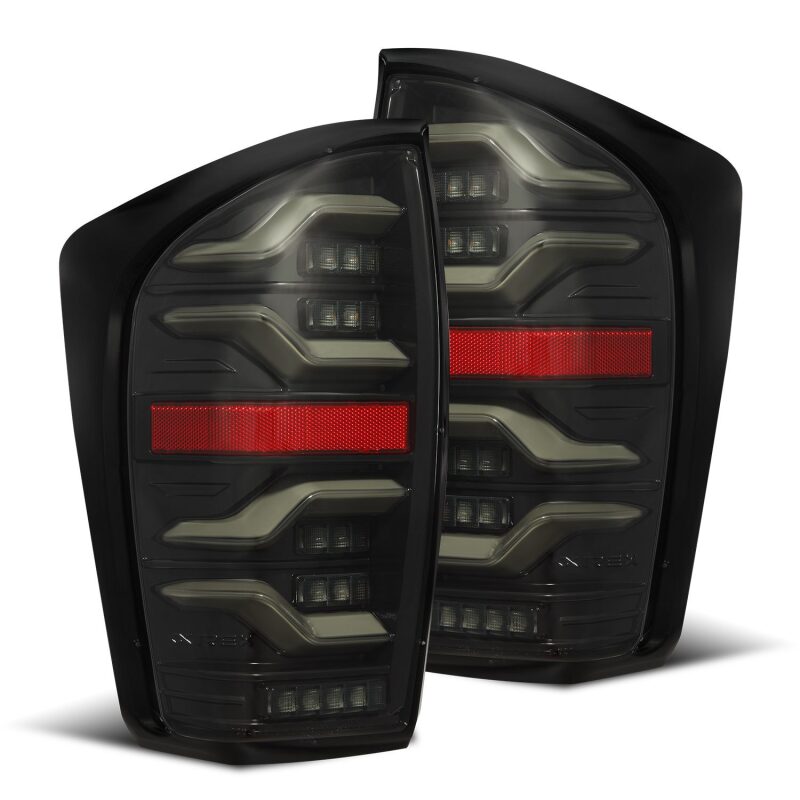 AlphaRex 16-21 Toyota Tacoma LUXX LED Taillights Alpha Blk w/Activ Light/Seq Signal - B2B Diesel & Gas Service