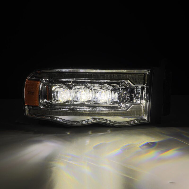 AlphaRex 02-05 Dodge Ram 1500 NOVA LED Proj Headlights Plank Style Chrome w/Activ Light/Seq Signal - B2B Diesel & Gas Service