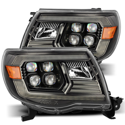 AlphaRex 05-11 Toyota Tacoma NOVA LED Projector Headlights Plank Style Black w/Activation Light/DRL - B2B Diesel & Gas Service