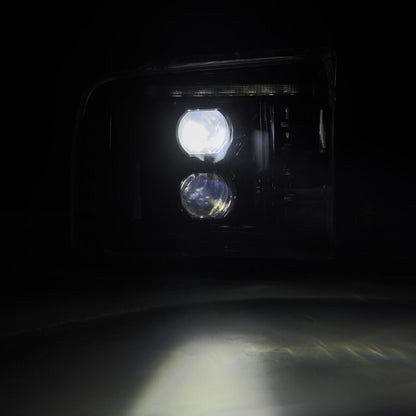 AlphaRex 05-07 Ford Super Duty/Excursion LUXX-Series LED Projector Headlights - Alpha-Black - B2B Diesel & Gas Service