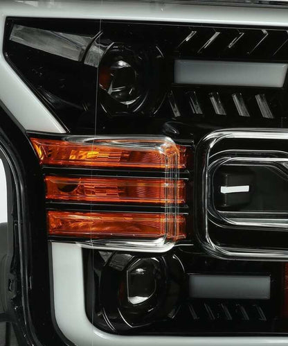 AlphaRex 15-17 Ford F-150 PRO-Series Proj Headlights Plank Style Gloss Blk w/Activ Light/Seq Signal - B2B Diesel & Gas Service