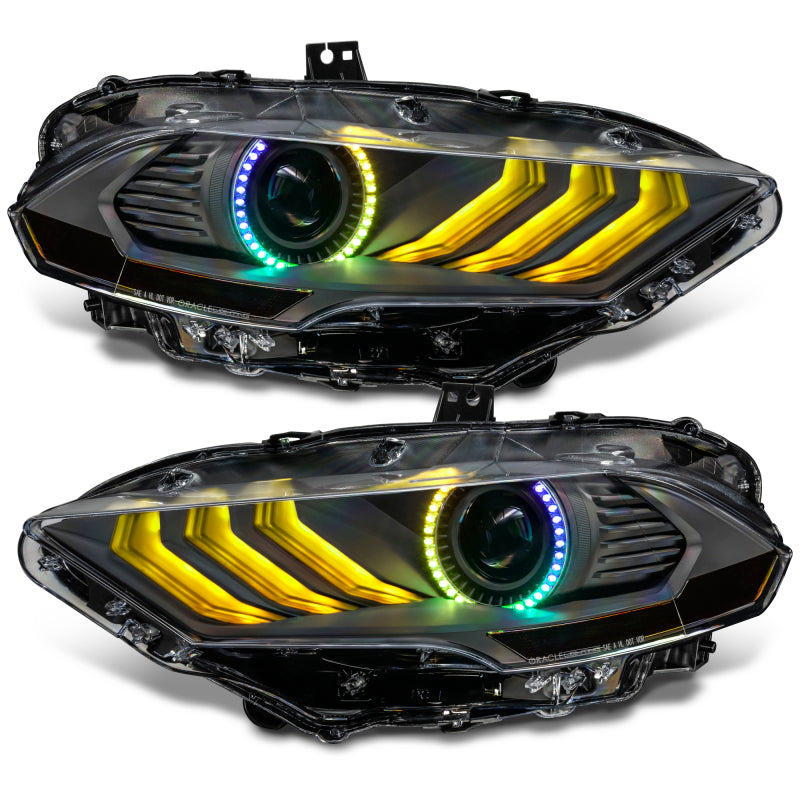 Oracle Lighting 18-23 Ford Mustang Dynamic ColorSHIFT LED Headlights - Black Series - B2B Diesel & Gas Service