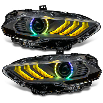 Oracle Lighting 18-23 Ford Mustang Dynamic ColorSHIFT LED Headlights - Black Series - B2B Diesel & Gas Service