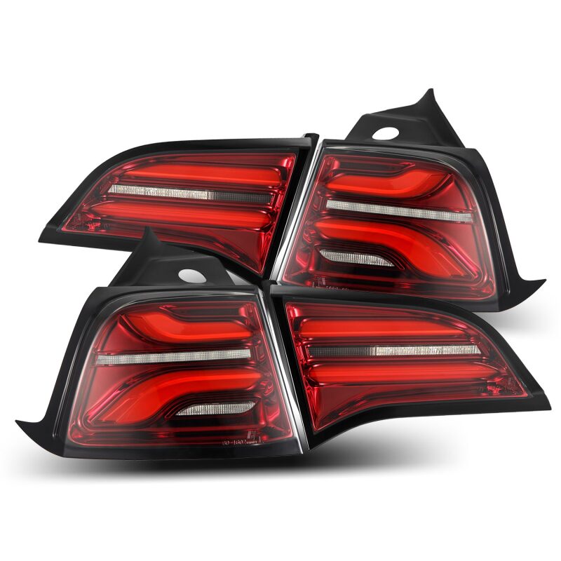 AlphaRex 17-22 Tesla Model 3 PRO-Series LED Tail Lights Red Smoke w/Seq Sig - B2B Diesel & Gas Service