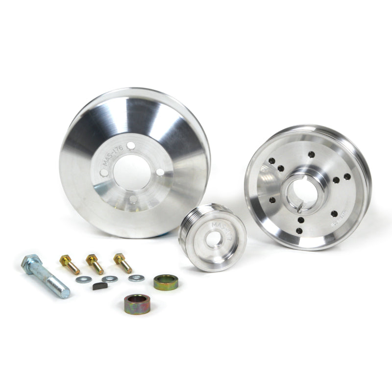 BBK 96-01 Mustang 4.6 GT Cobra Underdrive Pulley Kit - Lightweight CNC Billet Aluminum (3pc) - B2B Diesel & Gas Service