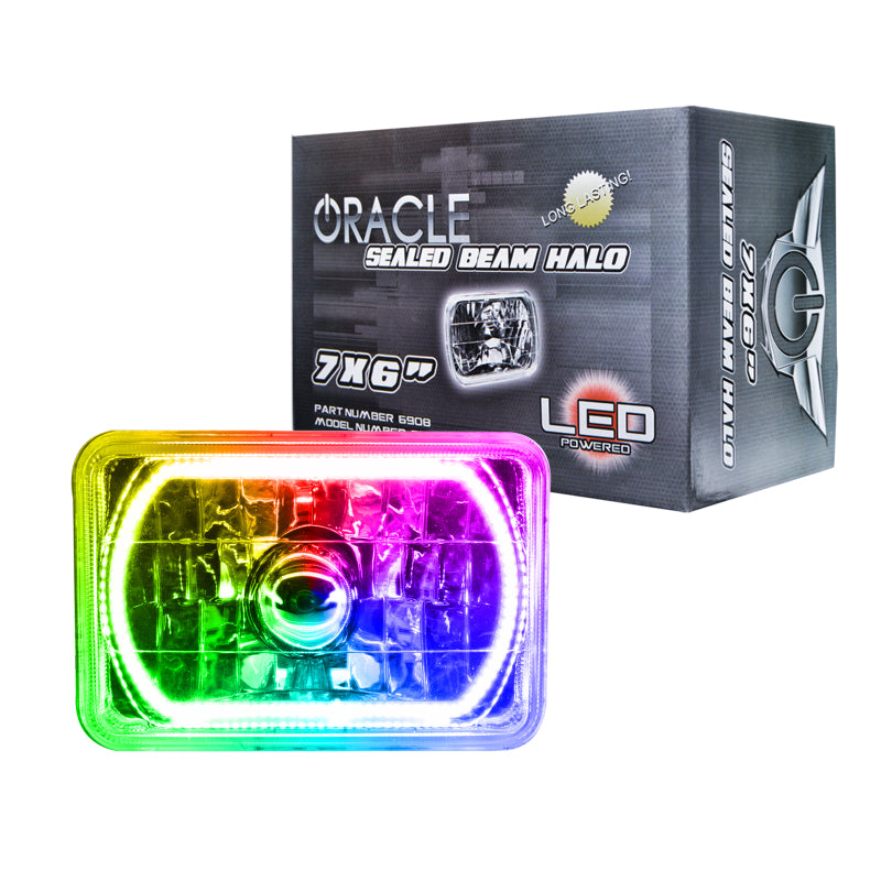 Oracle Pre-Installed Lights 7x6 IN. Sealed Beam - ColorSHIFT Halo - B2B Diesel & Gas Service