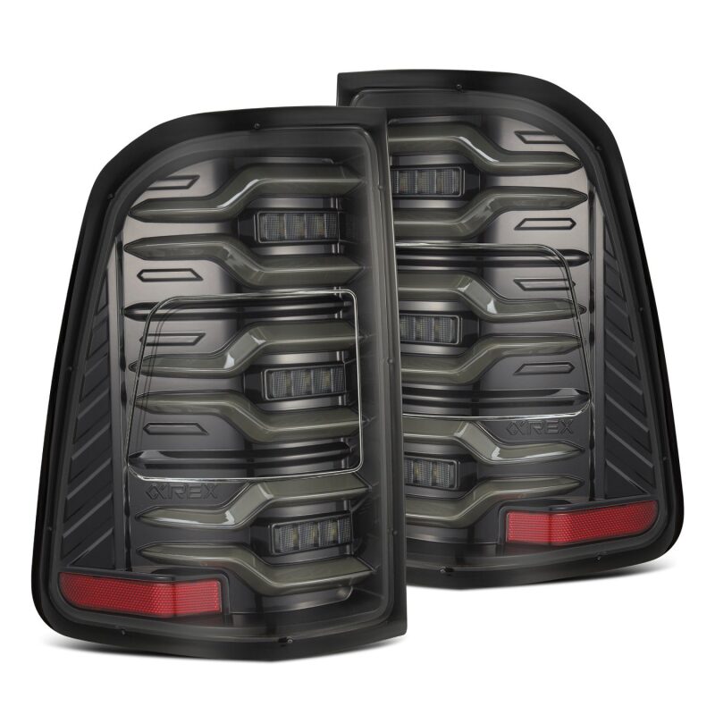 AlphaRex 19-21 Dodge Ram 1500 Luxx-Series LED Tail Lights Alpha-Black w/Activ Light/Seq Signal - B2B Diesel & Gas Service