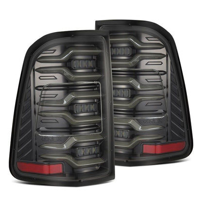 AlphaRex 19-21 Dodge Ram 1500 Luxx-Series LED Tail Lights Alpha-Black w/Activ Light/Seq Signal - B2B Diesel & Gas Service