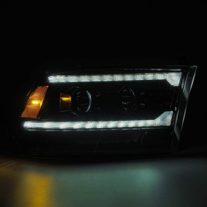 AlphaRex 09-18 RAM 1500 PRO-Series Proj Headlights Alpha-Black w/Sequential Signal & Top/Middle DRL - B2B Diesel & Gas Service