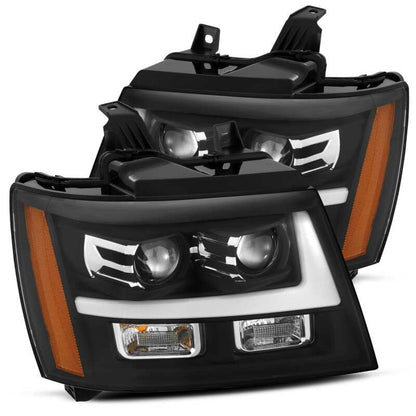 AlphaRex 07-14 Chevrolet Tahoe/Suburban LUXX-Series LED Projector headlights Black w/ DRL/Sequential - B2B Diesel & Gas Service