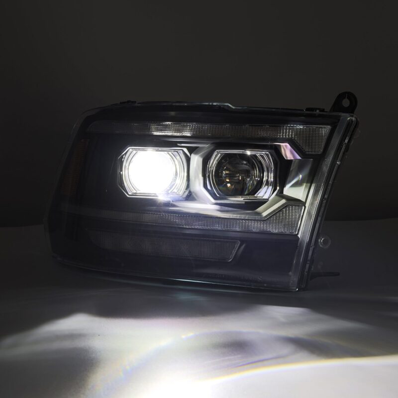 AlphaRex 09-18 Dodge Ram 2500 LUXX LED Proj Headlights Plank Style Blk w/Activ Light/Seq Signal/DRL - B2B Diesel & Gas Service