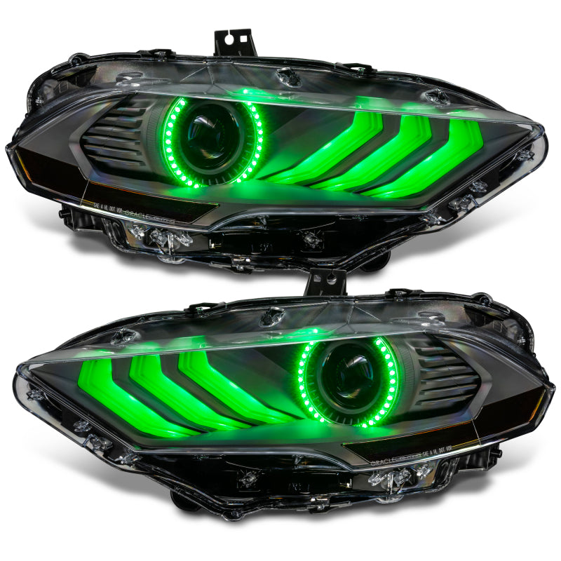 Oracle Lighting 18-23 Ford Mustang Dynamic ColorSHIFT LED Headlights - Black Series - B2B Diesel & Gas Service