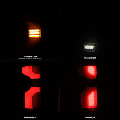 AlphaRex 19-24 Chevy Silverado 1500 / 20-24 2500HD/3500HD LUXX-Series LED Tail Lights Alpha Black - B2B Diesel & Gas Service