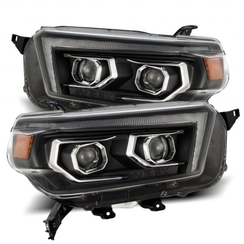 AlphaRex 10-13 Toyota 4Runner PRO-Series Projector Headlights Plank Style Black w/Seq Signal/DRL - B2B Diesel & Gas Service
