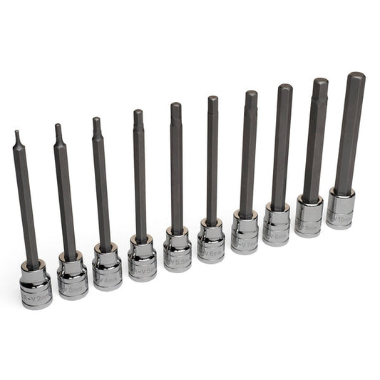 Eastwood 10 Piece 3/8 Inch Drive Long Metric Hex Bit Set 