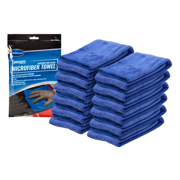 Eastwood Concours Interior and Glass Microfiber Towel - 12 Pack - B2B Diesel & Gas Service
