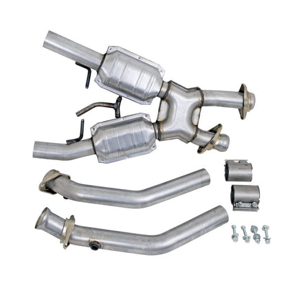 BBK 94-95 Mustang 5.0 High Flow X Pipe With Catalytic Converters - 2-1/2 - B2B Diesel & Gas Service