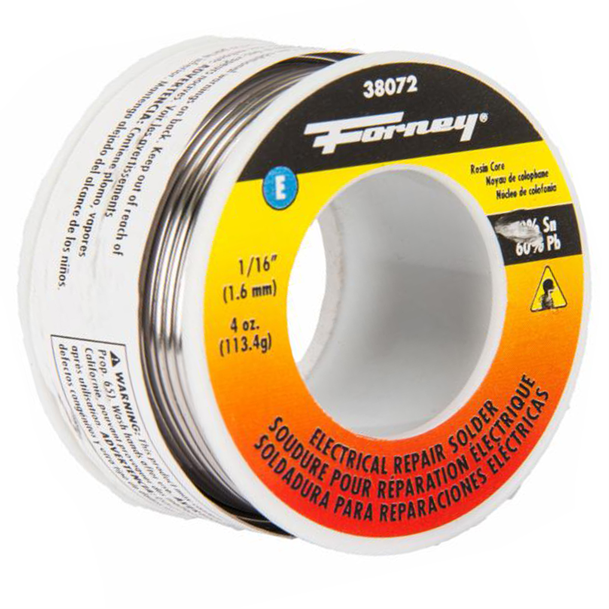 Forney Industries Solder, Electrical Repair, Rosin Core, 1/16 in, 4 Ounce - 38072 - B2B Diesel & Gas Service