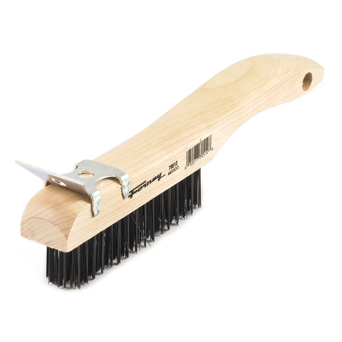 Forney Industries Scratch Brush with Scraper, Carbon, 4 x 16 Rows - 70512 - B2B Diesel & Gas Service
