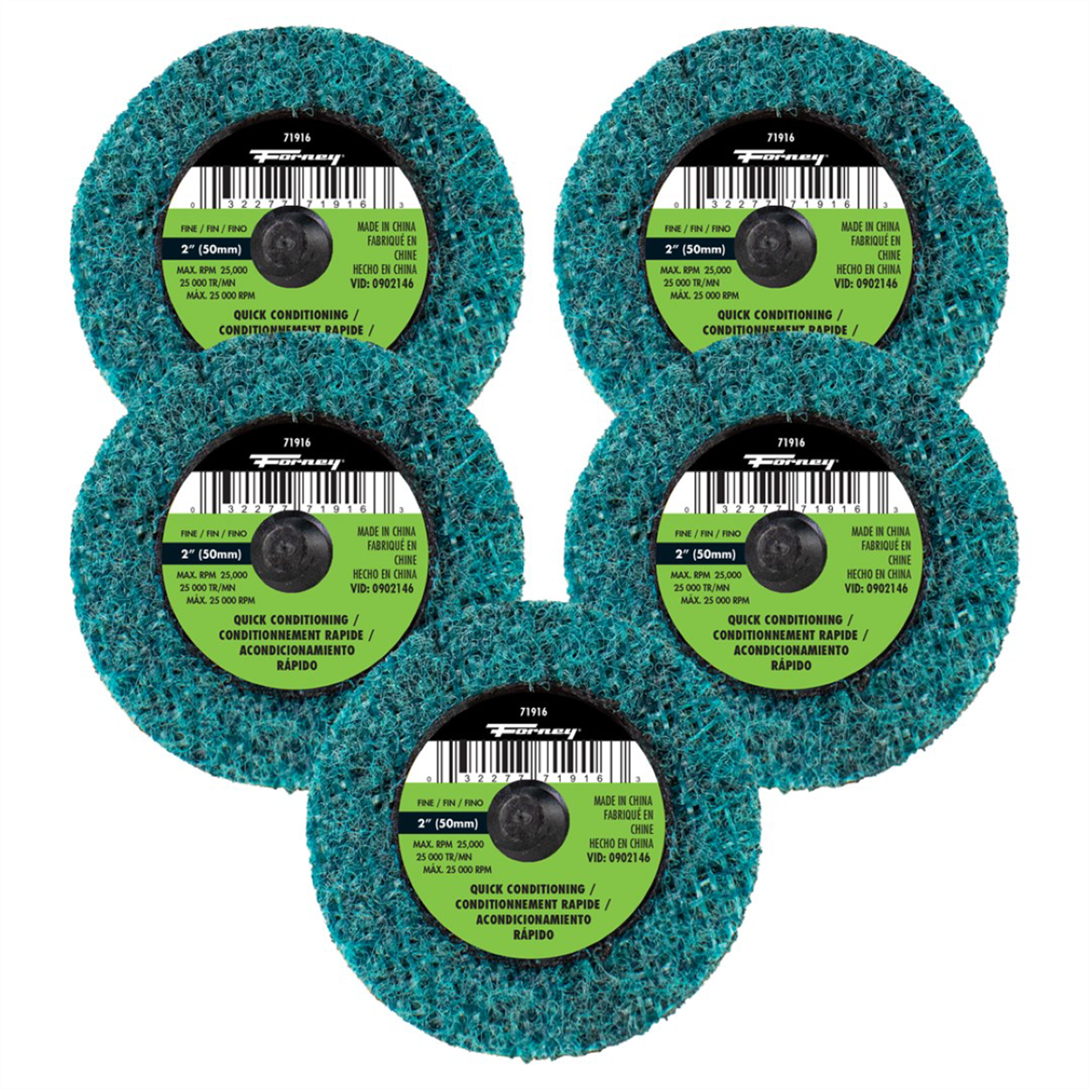 Forney Industries Quick Change Surface Prep Pad, Fine Grit, 2 in (5-Pack of Forney 71916) - 71609 - B2B Diesel & Gas Service