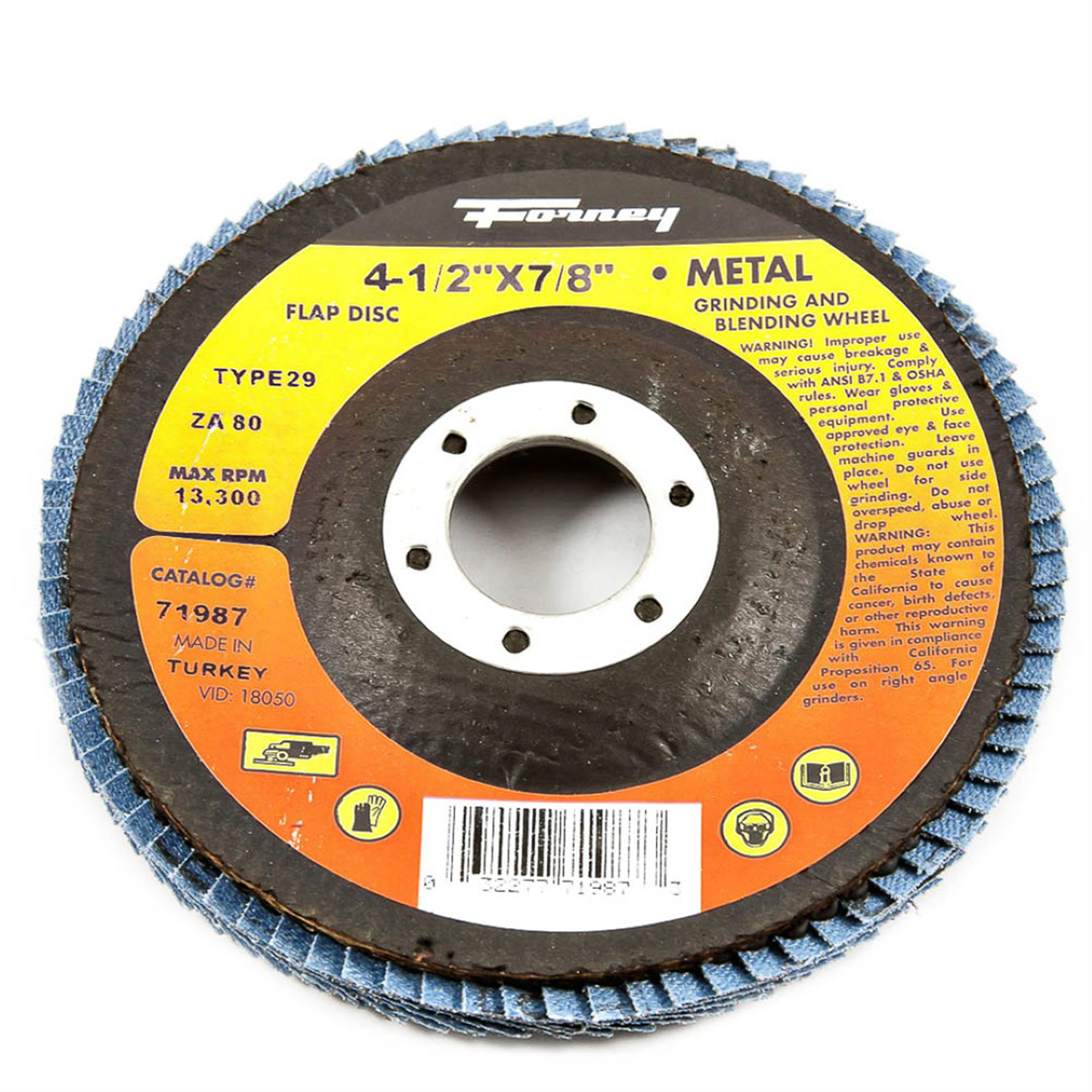 Forney Industries Flap Disc, Type 29, 4-1/2 in x 7/8 in, ZA80 - 71987 - B2B Diesel & Gas Service