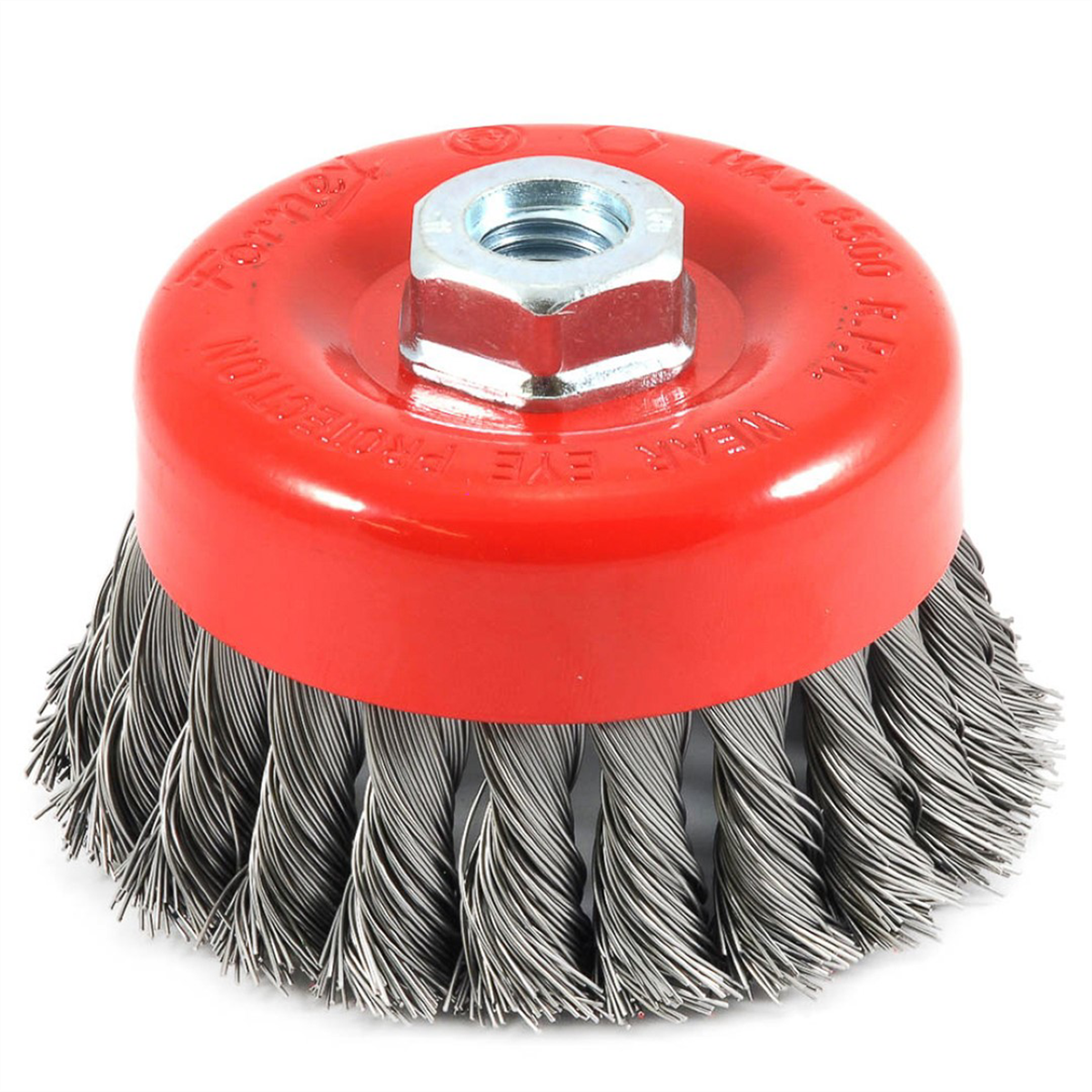 Forney Industries Cup Brush, Knotted, 4 in x .020 in x 5/8 in-11 Arbor - 72753 - B2B Diesel & Gas Service