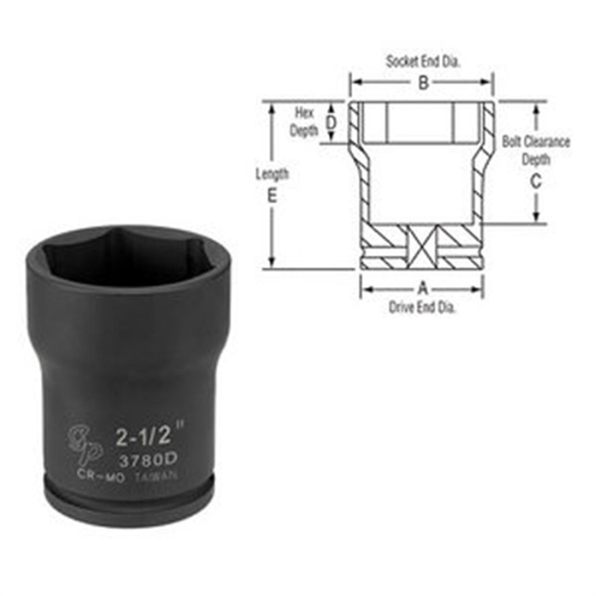 Grey Pneumatic SOC 2-5/8 3/4D IMP PINION LCKNT 6PT DP BLK