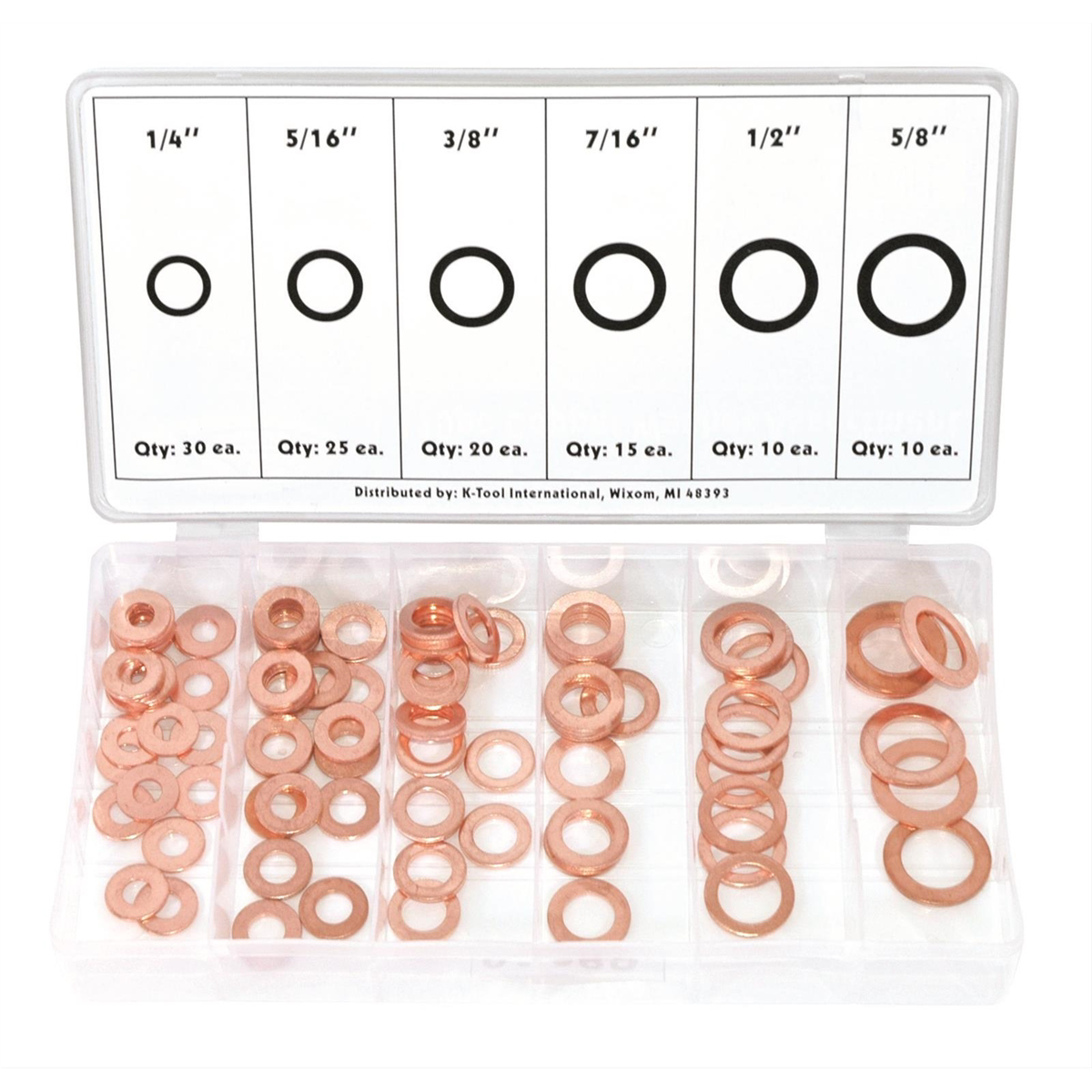 K Tool International 110-pc Copper Washer Assortment P/N 00089 - B2B Diesel & Gas Service