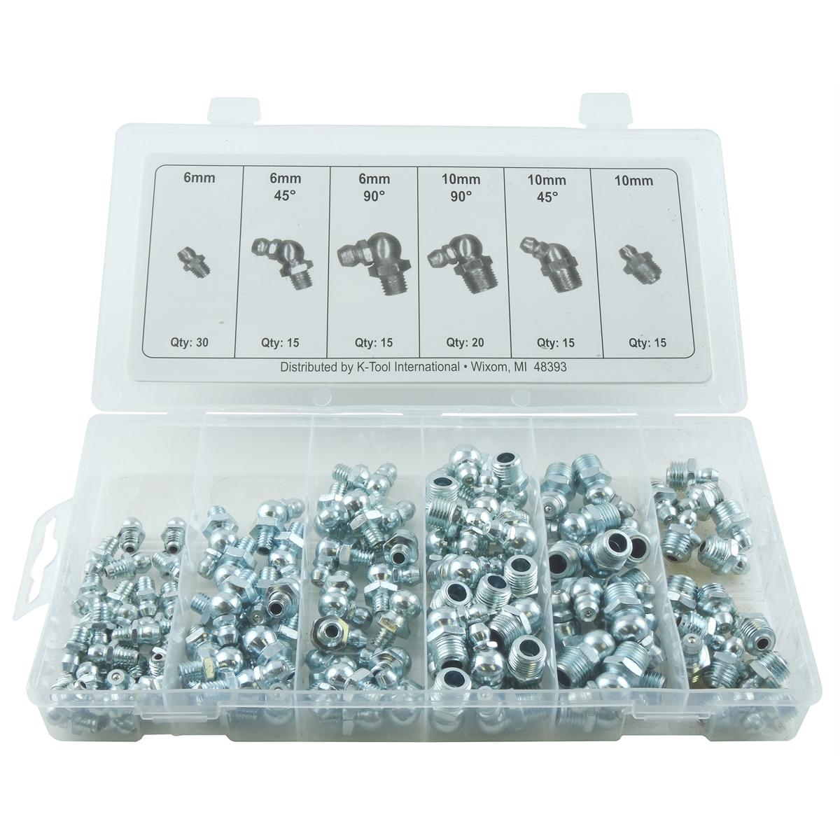 K Tool International 140 Piece Metric Grease Fitting Assortment P/N 00096A - B2B Diesel & Gas Service