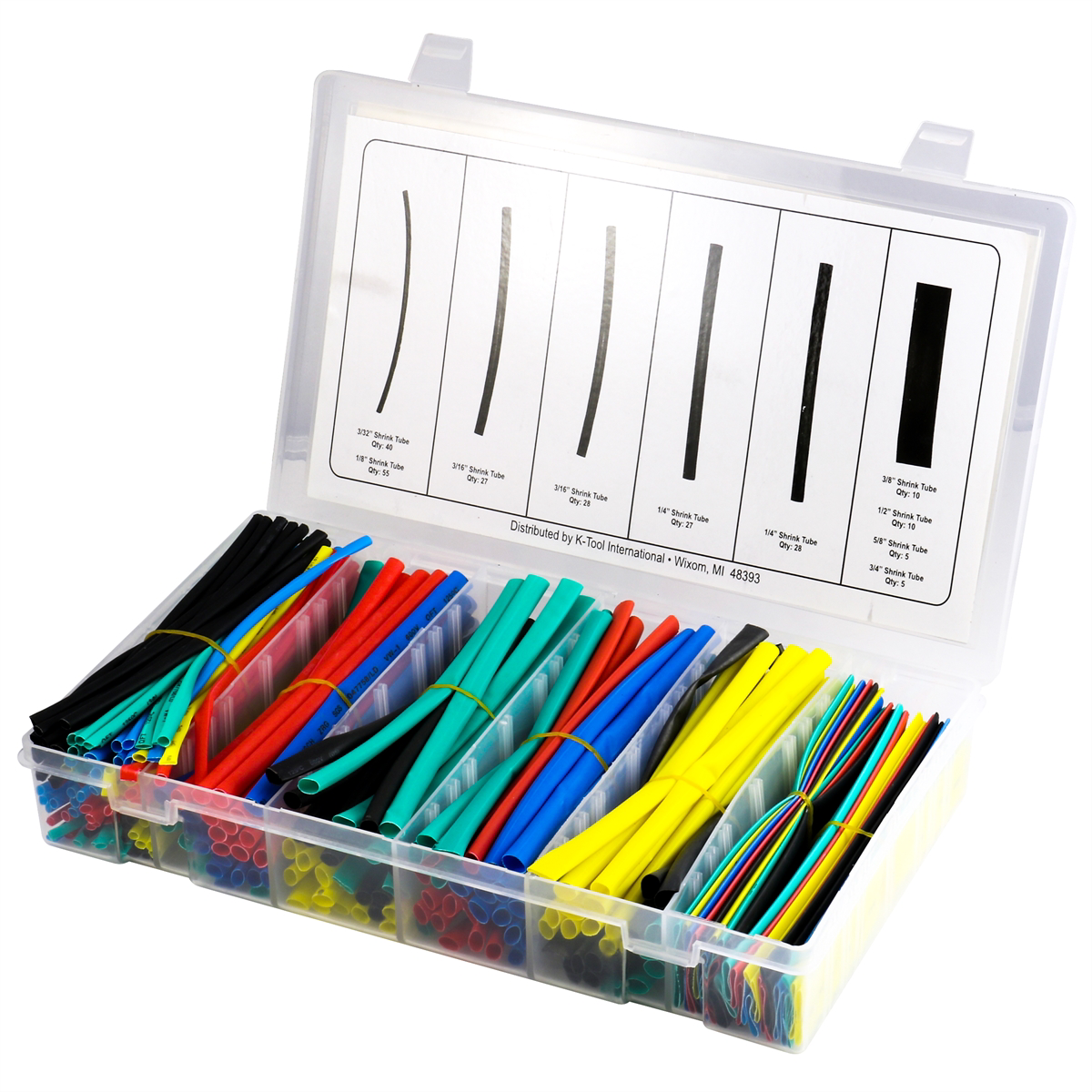 K Tool International Heat Shrink Tube Assortment for Electrical 235 Piece P/N 07740 - B2B Diesel & Gas Service