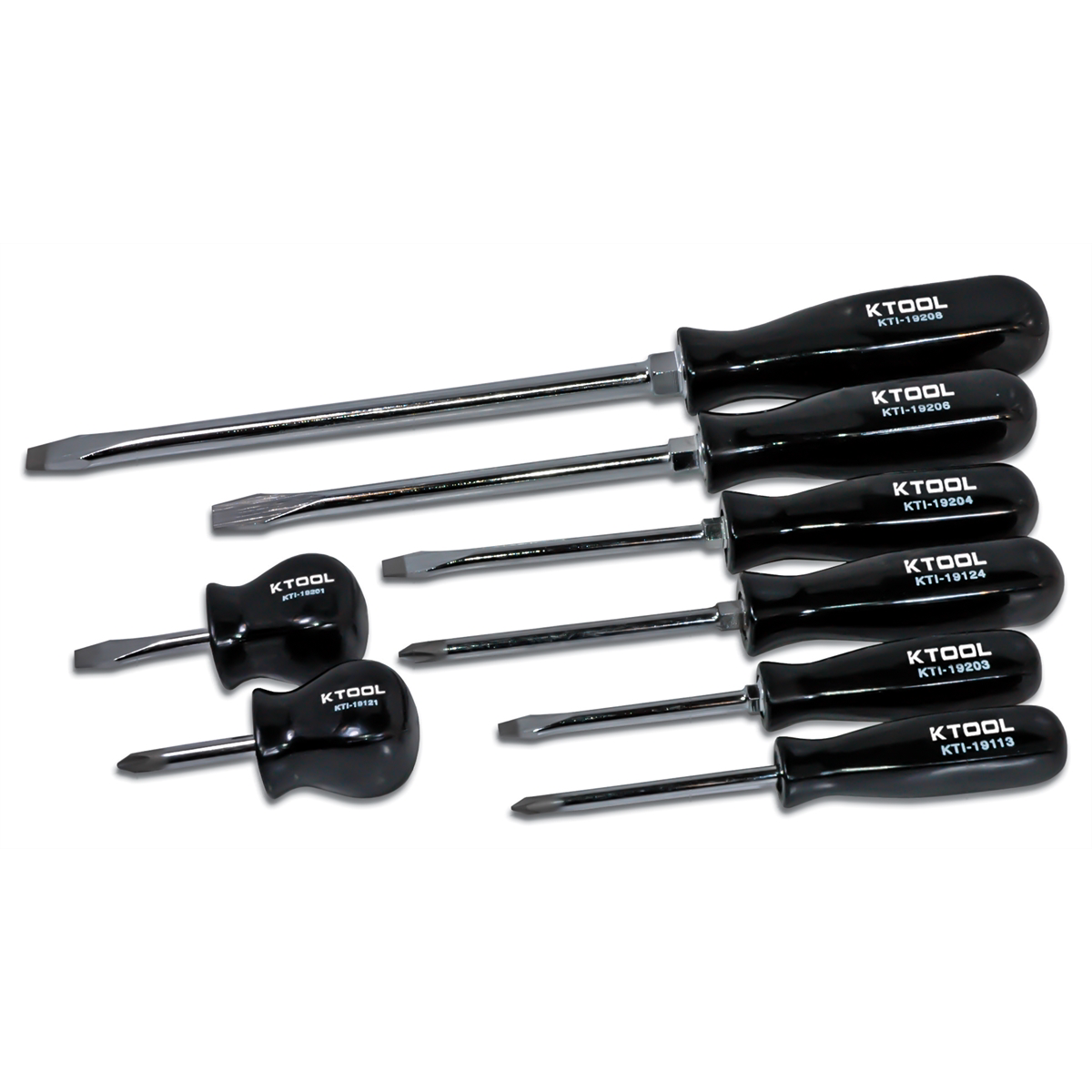 K Tool International 8-Piece Black Phillips and Slotted Screwdriver Set P/N 19000 - B2B Diesel & Gas Service