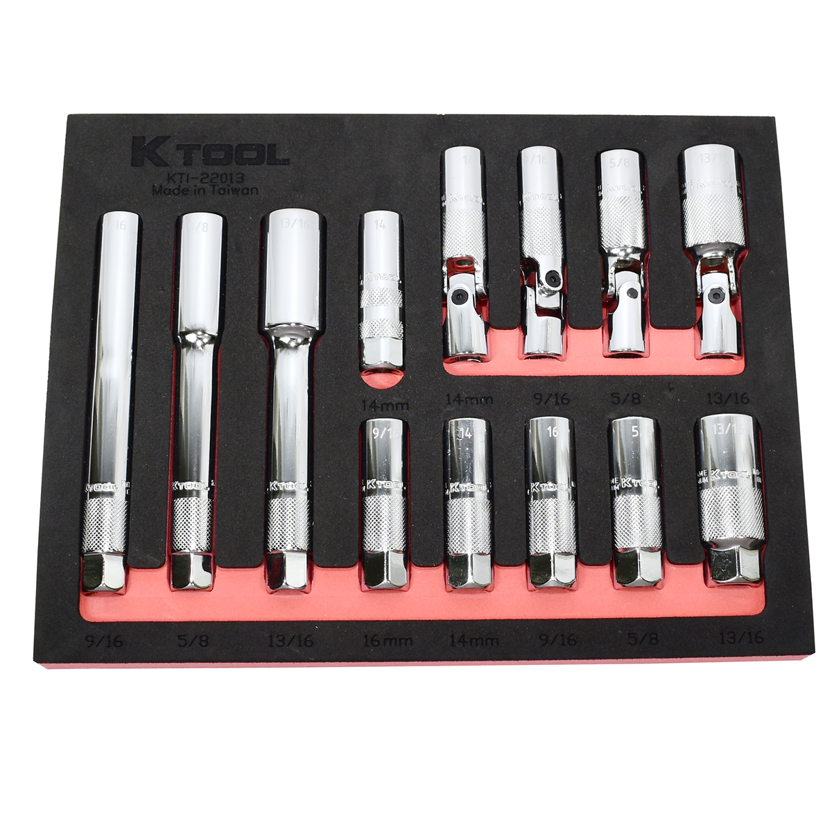 K Tool International Spark Plug Socket Set 3/8 Inch Magnetic 13 Piece P/N 22013 - B2B Diesel & Gas Service