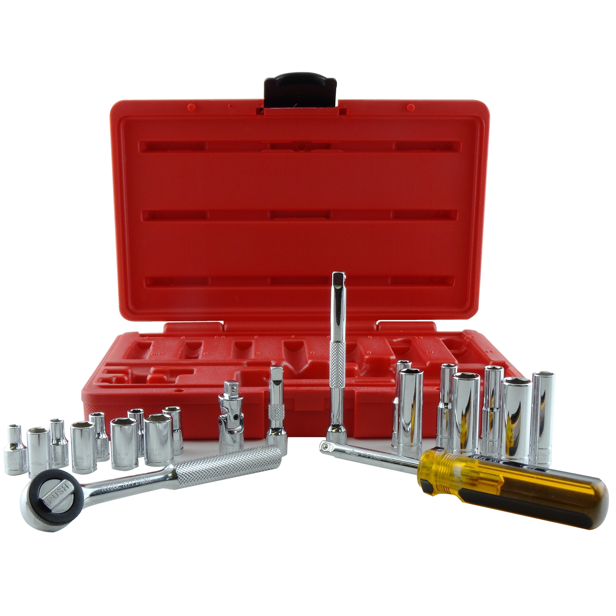 K Tool International 21-PC 1/4" DR 6-PT MM CHR SOC SET P/N 26000 - B2B Diesel & Gas Service