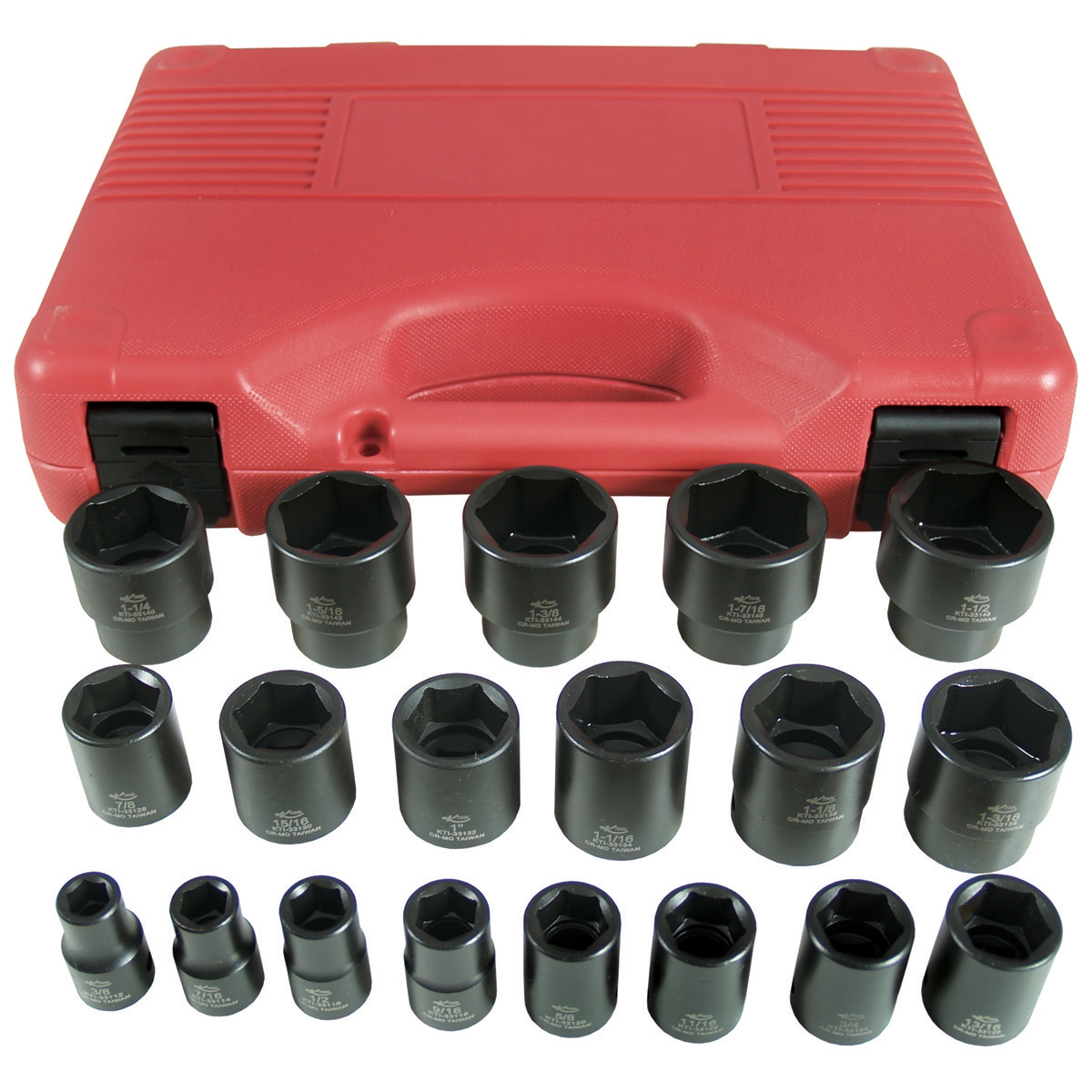 K Tool International 19 Piece 1/2" DR Short Impact Socket Set P/N 33101 - B2B Diesel & Gas Service