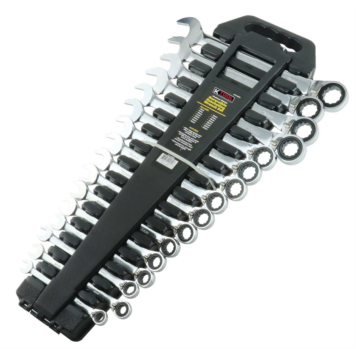 K Tool International Wrench Set 16 Piece Metric Ratcheting Reversible P/N 45600 - B2B Diesel & Gas Service