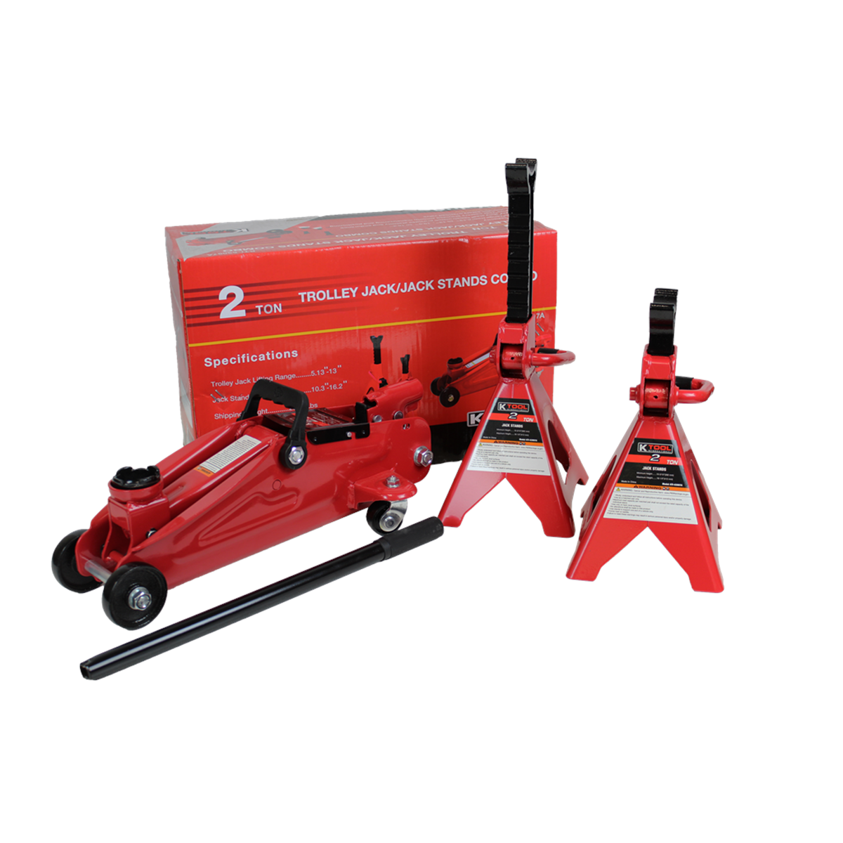 K Tool International Trolley Jack and Jack Stands Combo 2 Ton P/N UNKNOWN - B2B Diesel & Gas Service