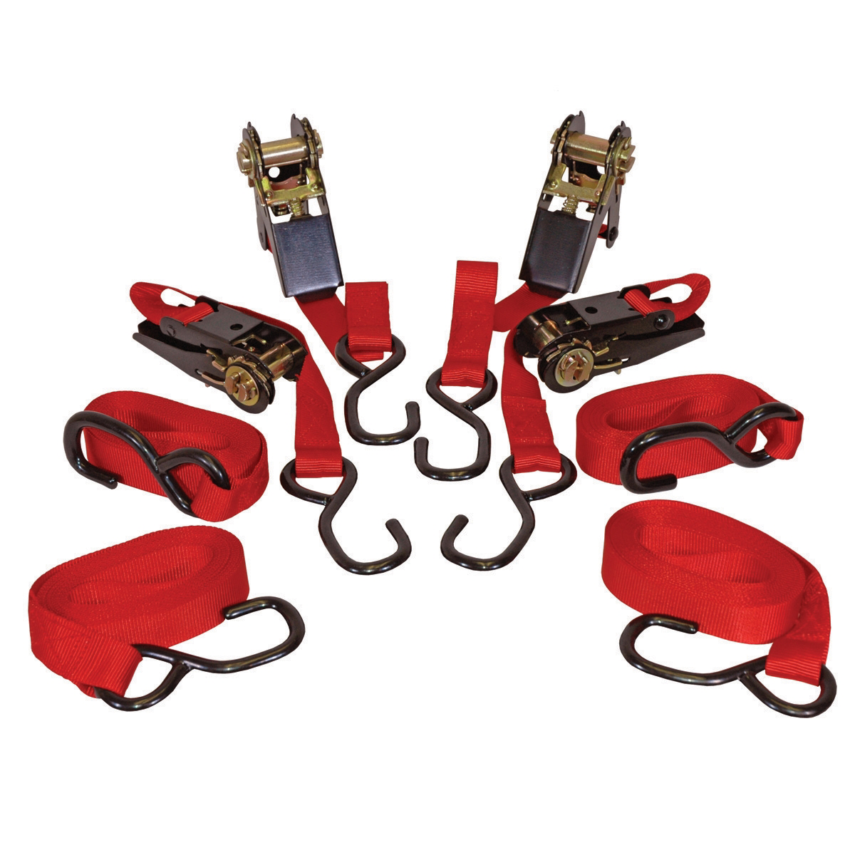 K Tool International Tie Down Ratcheting 4 Pack 1 Inch by 15 Feet P/N 73870 - B2B Diesel & Gas Service