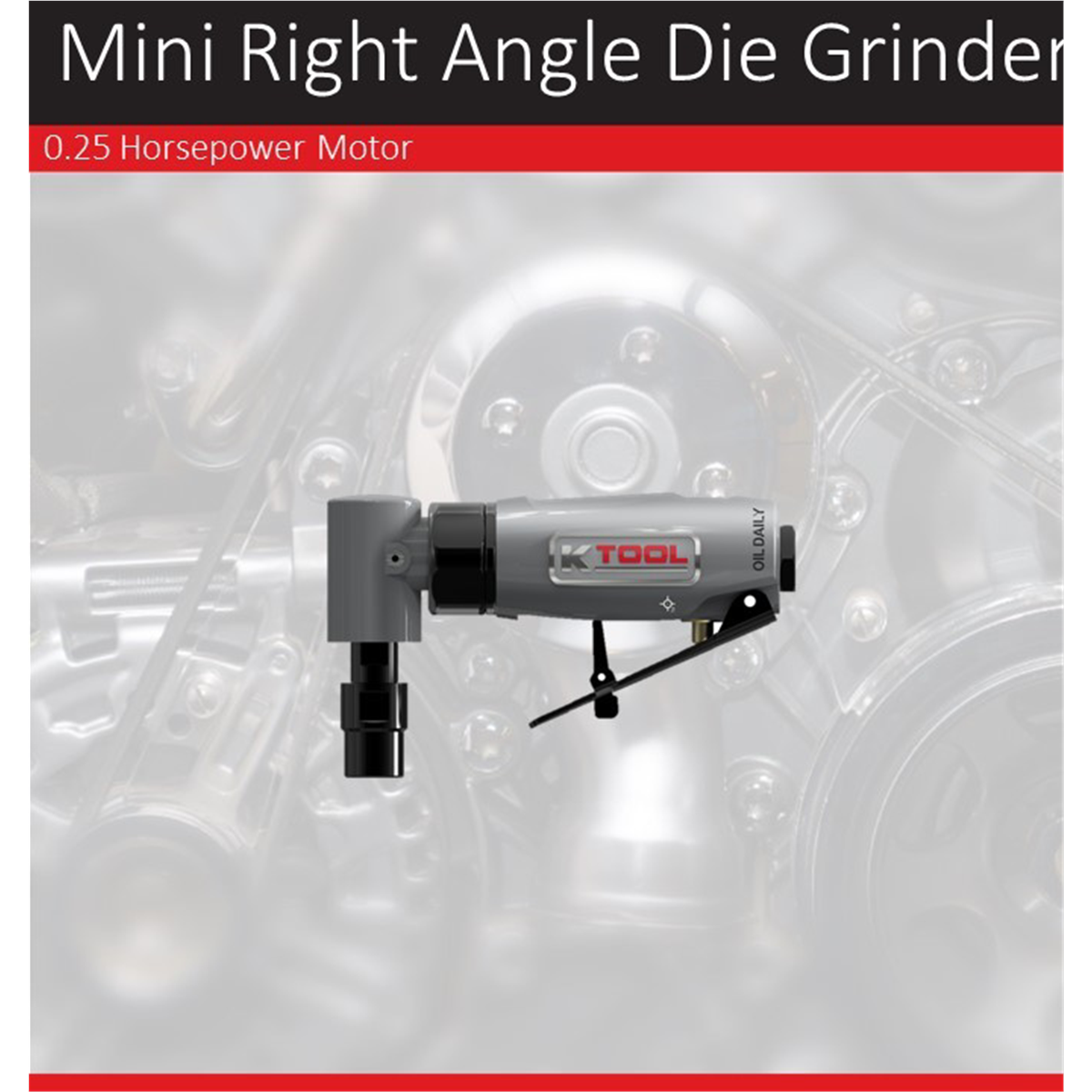 K Tool International Air Die Grinder 1/4 Inch Right Angle 1/4 Inch Collet P/N 87127 - B2B Diesel & Gas Service