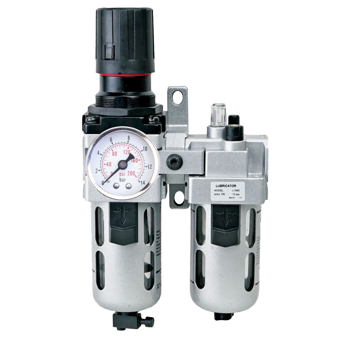 K Tool International Filter-Regulator and Lubricator, Standard 2 Piece P/N FRCLM159334-S/WG - B2B Diesel & Gas Service