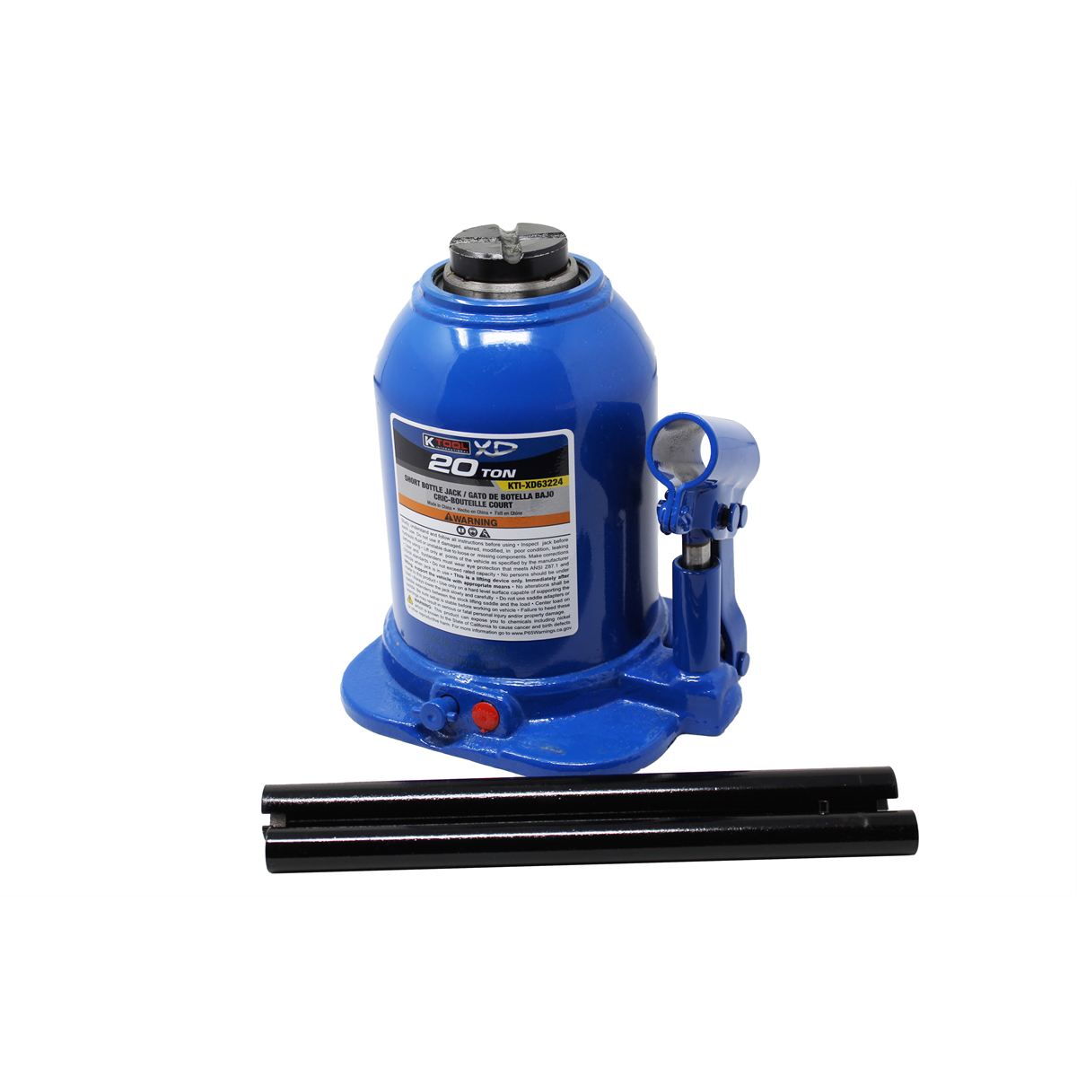 K Tool International Bottle Jack 20 Ton Short (Welded) P/N XD63224 - B2B Diesel & Gas Service