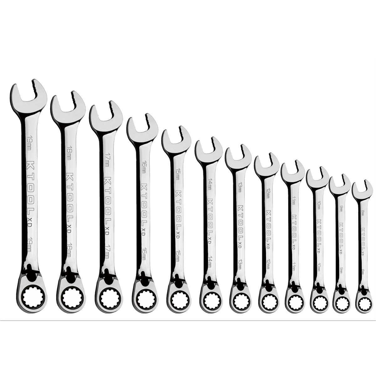 K Tool International Wrench Set 12 Piece Metric 120 Tooth Reversible Combination 8-19MM P/N PF4UKZ?12?MM - B2B Diesel & Gas Service