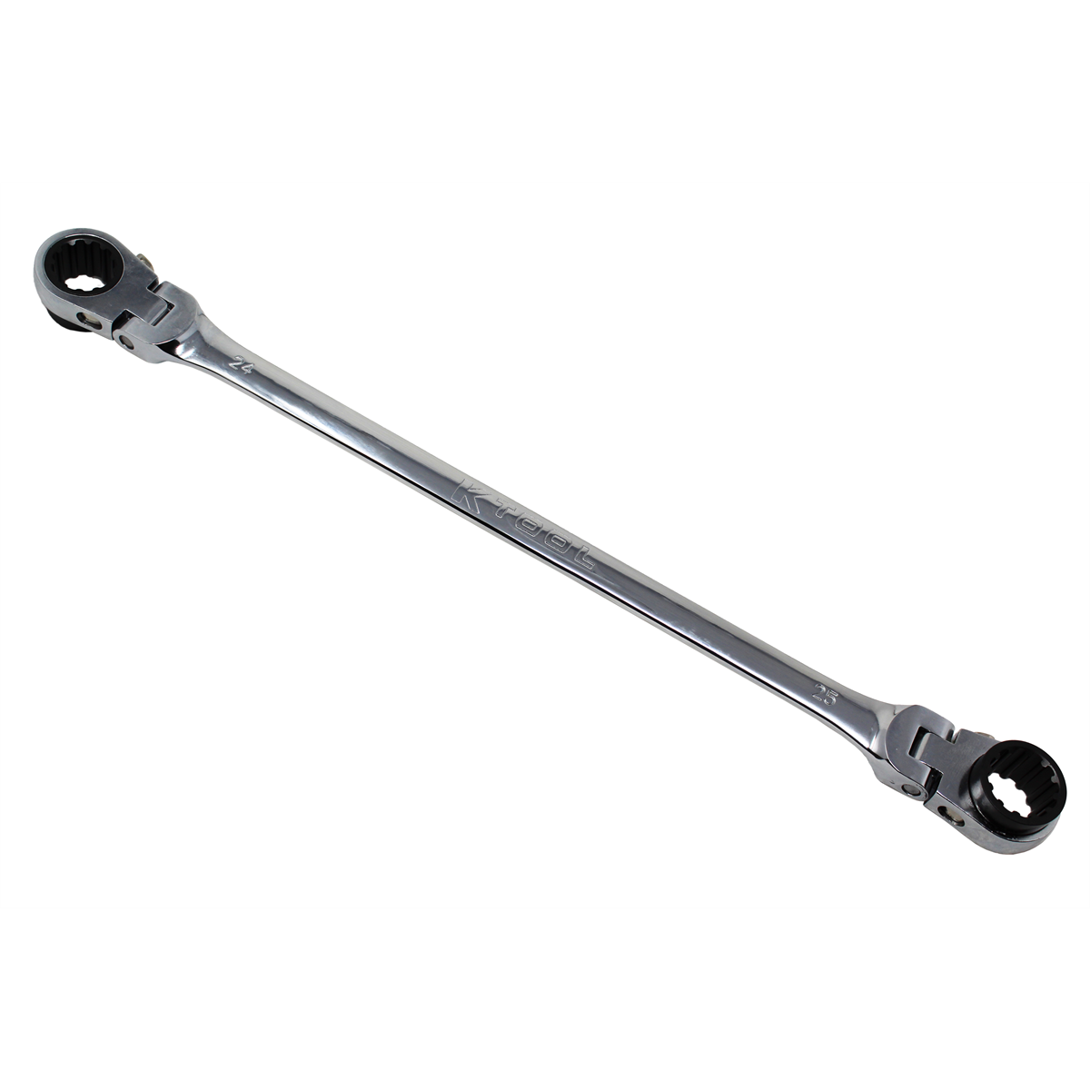 K Tool International Wrench 24mm x 25mm Ratcheting Reversible Double Box Universal Spline 90 Tooth P/N XDDB24X25 - B2B Diesel & Gas Service
