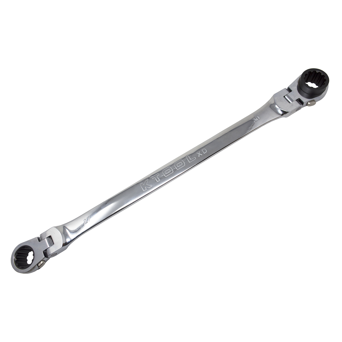 K Tool International Wrench 27mm x 30mm Ratcheting Reversible Flexible Double Box Extra Long P/N EX-PFFGBZ27301 - B2B Diesel & Gas Service