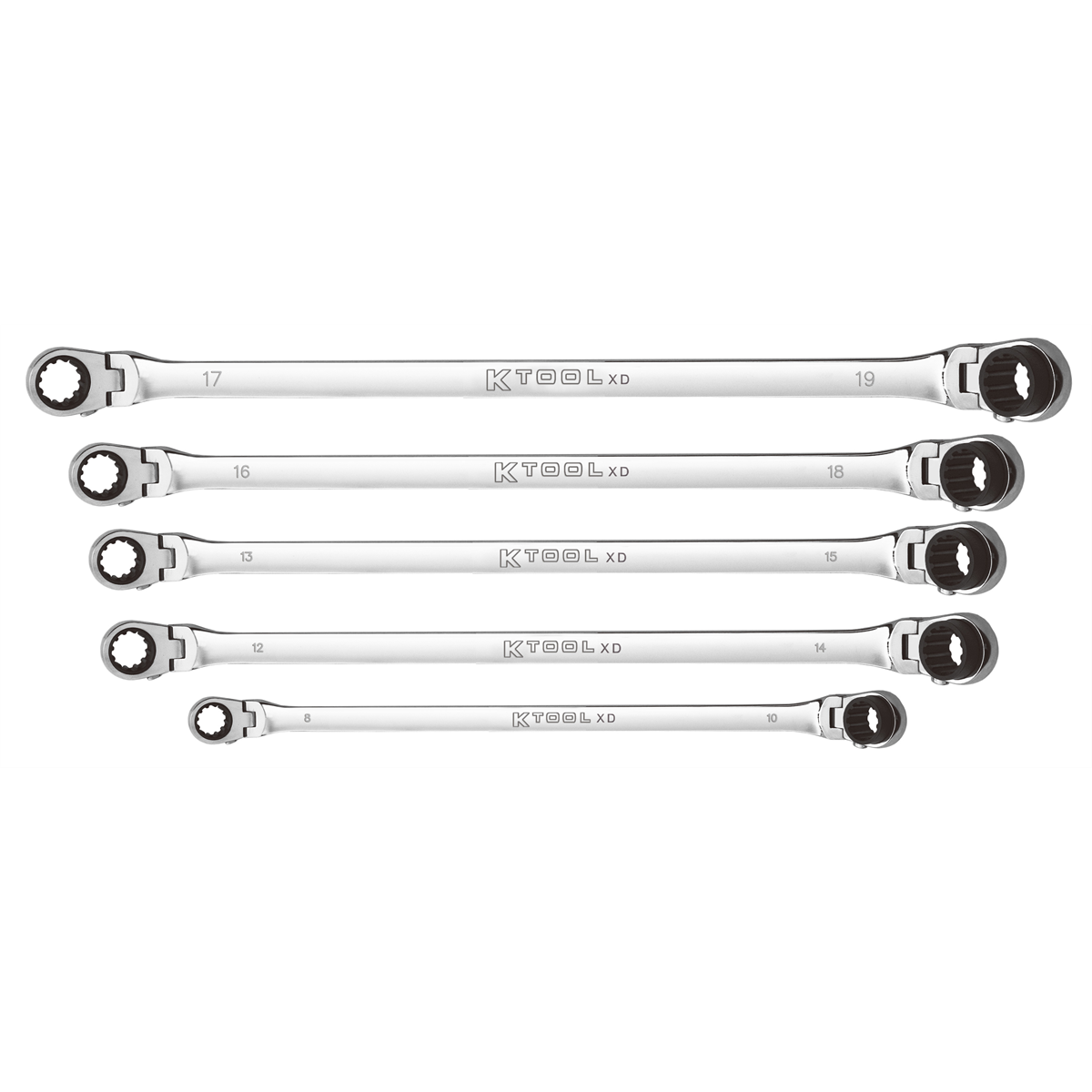 K Tool International Wrench Set 5 Piece Metric Ratcheting Double Flex 120 Tooth P/N 130252000384 - B2B Diesel & Gas Service