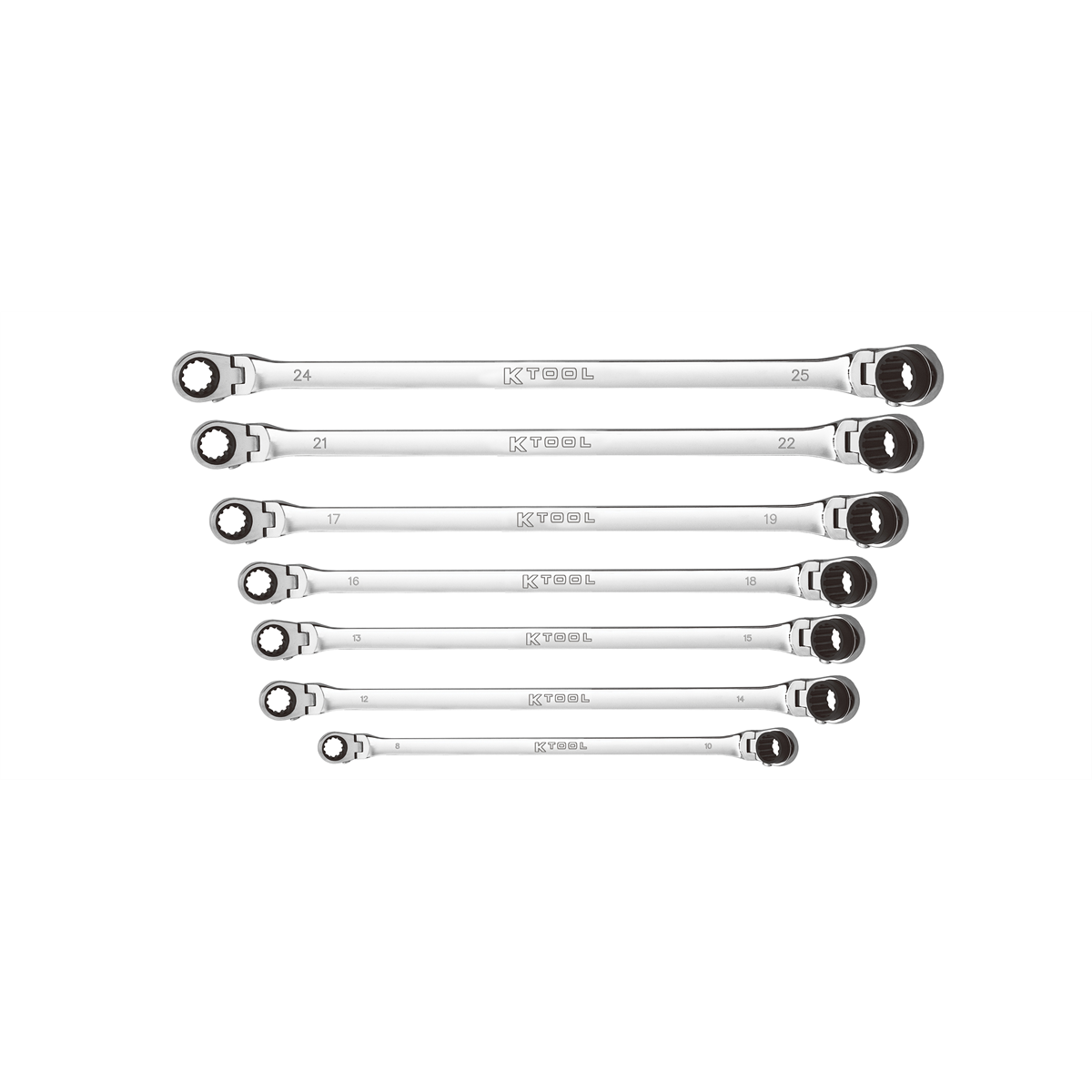 K Tool International Wrench Set 7 Piece Metric Ratcheting Reversible Double Box Universal Spline 90 Tooth (KTIXDDBM4 and KTIXDDBM10) P/N DBM10DBM4 - B2B Diesel & Gas Service