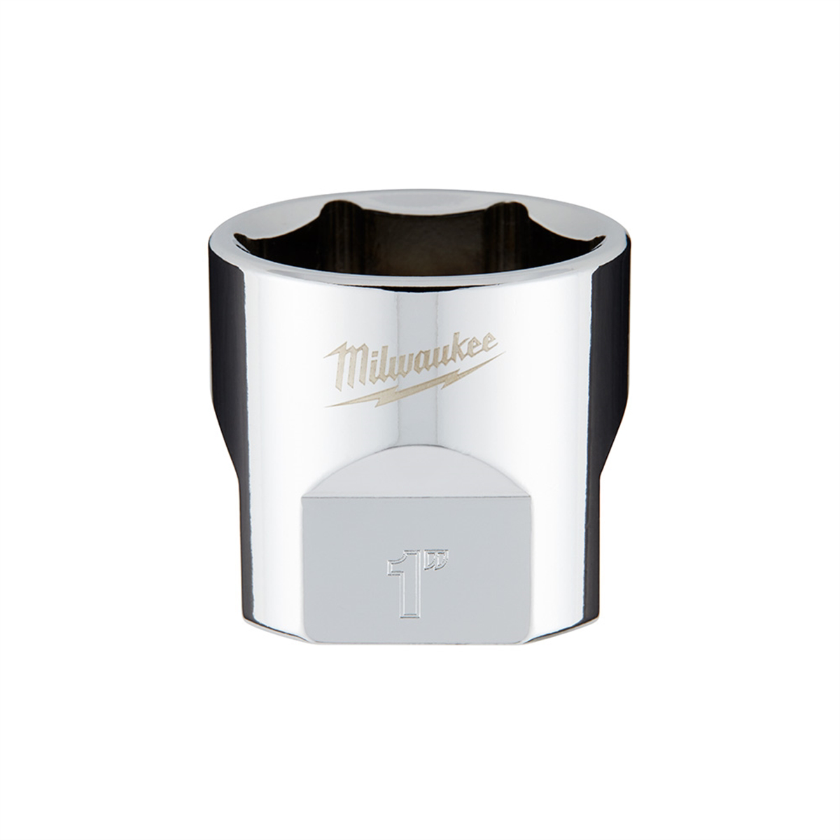 Milwaukee Tool 3/8" Drive 1" SAE 6-Point Socket with FOUR FLAT Sides, Vanadium Steel, Chrome