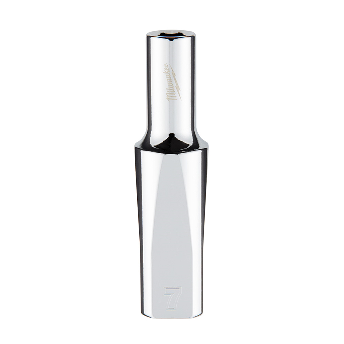 Milwaukee Tool 3/8" Drive 7mm  Metric 6-Point Deep Socket with FOUR FLAT Sides, Vanadium Steel, Chrome