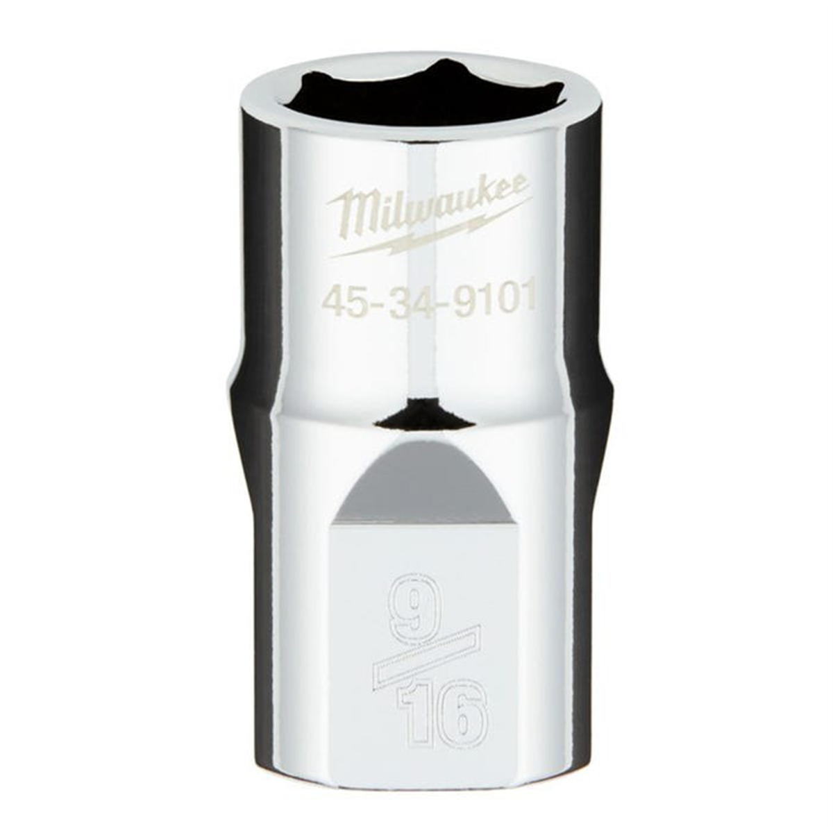 Milwaukee Tool 1/2" Drive 9/16" SAE  6-Point Socket with FOUR FLAT Sides, Vanadium Steel, Chrome